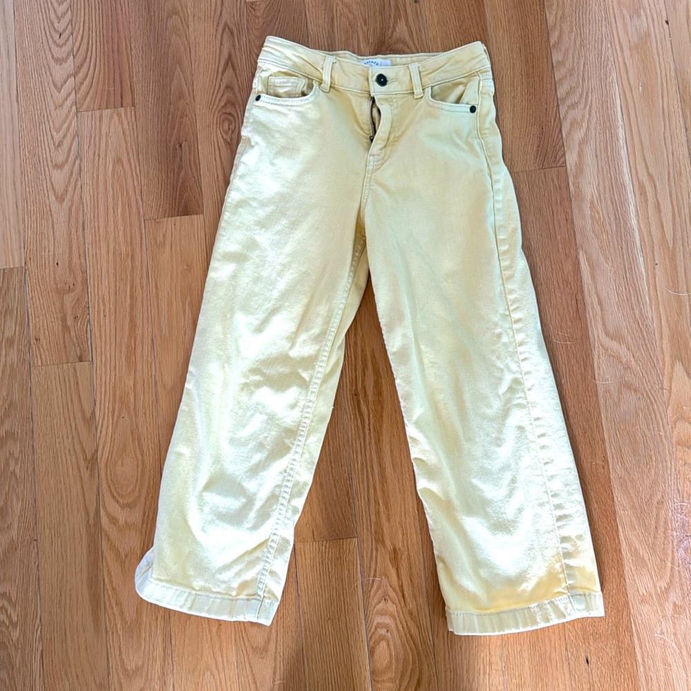 Girls Fatface Yellow Wide Leg and Cropped Jeans